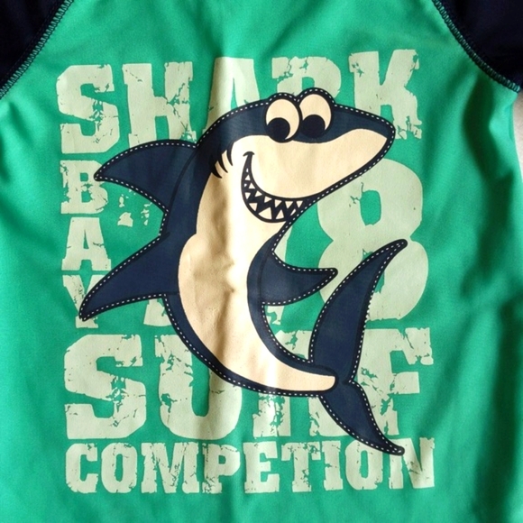 george short sleeve shark swim rash guard 3T toddler boys - Picture 2 of 4